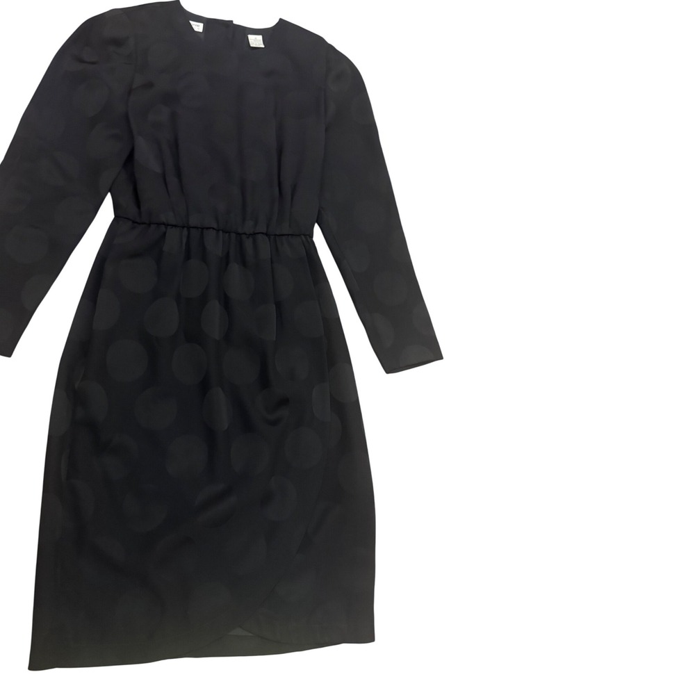 Liz Claiborne vintage Black Polka dot tulip career dress sz 8 - Picture 4 of 10